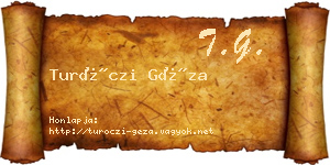 Turóczi Géza névjegykártya