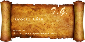 Turóczi Géza névjegykártya